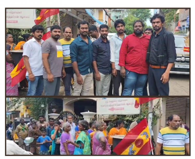 தமிழக வெற்றிக் கழகம் சார்பில் ஏழை எளிய மக்களுக்கு மதிய உணவு