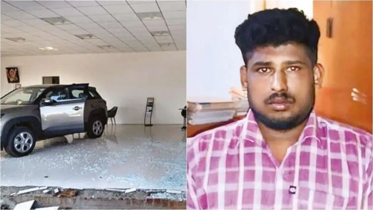 ஷோ ரூமில் சினிமாப்பட பாணியில் காரை திருடி சென்ற வாலிபர்.!