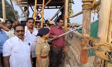 திருப்பத்தூர் பெரியகசிநாயக்கன்பட்டி கிராமத்தில் 42 ஆம்  ஆண்டு   எருது விடும் விழாவினை கொடி அசைத்து துவங்கி வைத்த மாவட்ட ஆட்சியர்.!