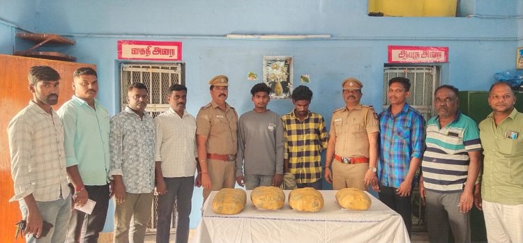 ஒடிசாவிலிருந்து திண்டுக்கல் மாவட்டத்திற்கு கஞ்சா கடத்தி வந்த இருவர் கைது.! கஞ்சா பறிமுதல்.!
