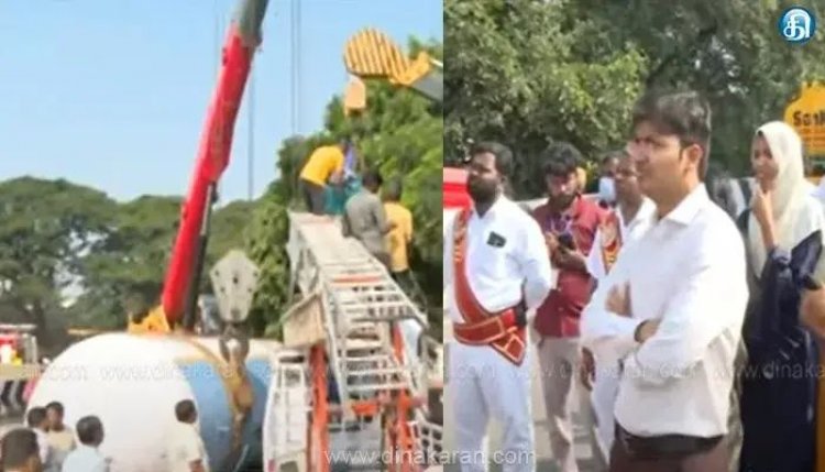 கோவையில் டேங்கர் லாரி கவிழ்ந்து விபத்து.! உடனடியாக களத்தில் இறங்கிய மாவட்ட ஆட்சியர்.!