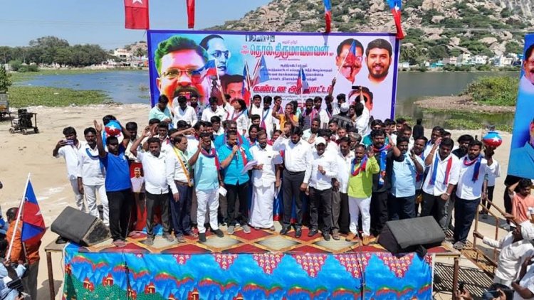 விடுதலை சிறுத்தைகள் கட்சி சார்பில் தமிழக அரசை கண்டித்து மாபெரும் கண்டனம் ஆர்ப்பாட்டம்.!