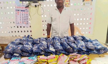 ஹான்ஸ் மற்றும் புகையிலை பொருட்களுடன் ஒருவர் கைது.இருசக்கர வாகனம் பறிமுதல்.!