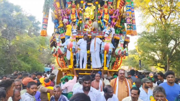 அருள்மிகு ஸ்ரீ வள்ளி தேவசேனா சமேத சுப்பிரமணிய சுவாமி திருக்கோவிலில் பிரம்மோற்சவ கடைசி நாள் தேரோட்டம்.!