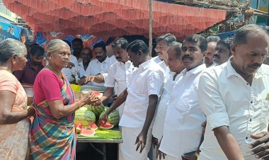 ரெட்டியார்பட்டியில் திமுக சார்பில் நீர் மோர் பந்தல் திறப்பு விழா.!