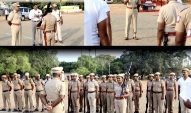 மாவட்ட காவல் கண்காணிப்பாளர் . தலைமையில் காவல் துறையினருக்கான கவாத்து பயிற்சி. !