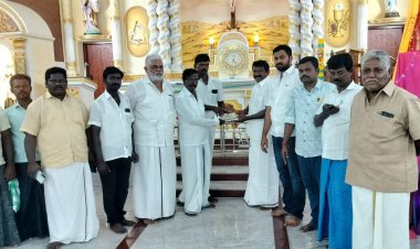 புனித சவேரியார் ஆலயத்திற்கு கட்டுமான நிதி ரூபாய் 1 லட்சம் நிதியுதவி. !