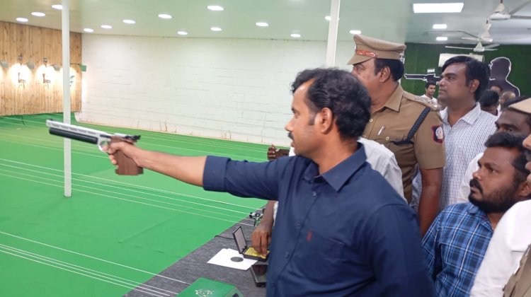 தென்மாவட்ட அளவிலான துப்பாக்கி சுடுதல் போட்டி.! துவக்கி வைத்த மாவட்ட ஆட்சியர்.!