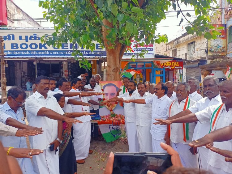 தென்காசியில் காங்கிரஸ் சார்பில் ராஜீவ் காந்தி 34 ஆவது நினைவு தினம்.!