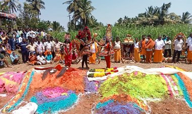 500 ஆண்டுகள் பழமை வாய்ந்த அருள்மிகு திரெளபதி அம்மன் திருக்கோவிலில்  நடைப்பெற்ற துரியோதனன் வதம் செய்யும் விழா.!