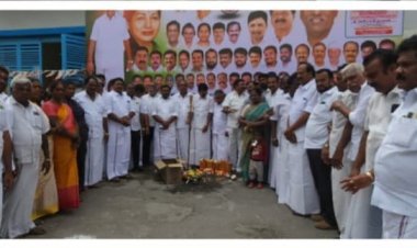 மழைநீர் வடிகால் கால்வாய் அமைக்க பூமி பூஜை.