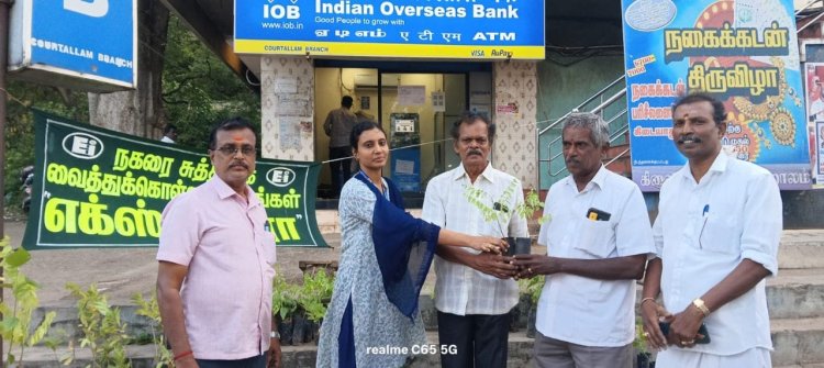 குற்றாலத்தில் எக்ஸ்னோரா சார்பில் மரக்கன்றுகள் வழங்கல் .!