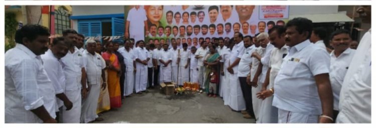 மழைநீர் வடிகால் கால்வாய் அமைக்க பூமி பூஜை.