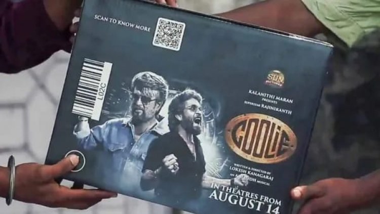 இந்திய சினிமா வரலாற்றில் முதன்முறையாக அமேசான் பார்சல்களில் கூலி திரைப்பட விளம்பரம். !
