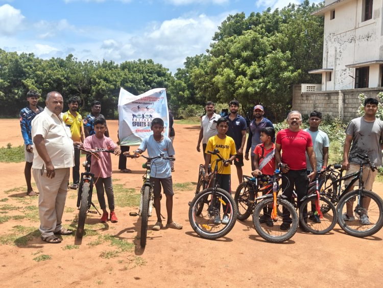 மின் நகரில் தேசிய விளையாட்டு தினத்தை முன்னிட்டு மாபெரும் சைக்கிள் போட்டி .!