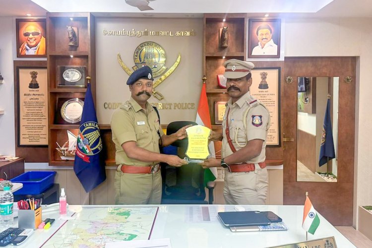 மேட்டுப்பாளையம் காவல் நிலையம் சிறந்த காவல் நிலையம் என டிஜிபி பாராட்டு,  விருது பெற்ற காவல் ஆய்வாளரை பாராட்டிய மாவட்ட காவல் கண்காணிப்பாளர். !