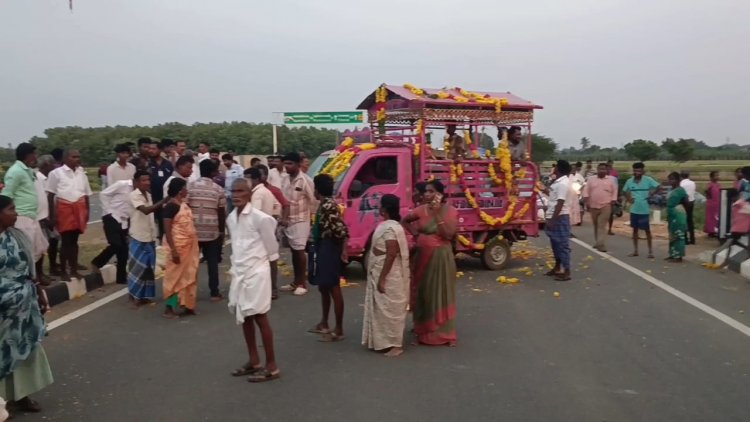 கும்பகோணம் - விக்கிரவாண்டி தேசிய நெடுஞ்சாலையில் இடுக்காட்டுக்கு செல்லும் பாதை திடீரென அடைப்பு..!