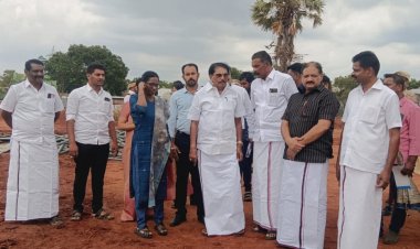 தென்காசிக்கு முதல்வர் வரும் இடத்தினை அமைச்சர், மாவட்ட ஆட்சியர் நேரில் ஆய்வு .!