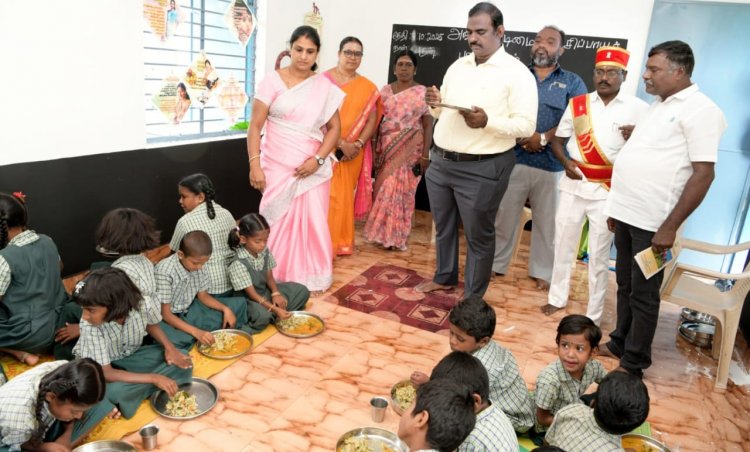 முதலமைச்சரின் காலை உணவு திட்டத்தினை மாவட்ட ஆட்சித் தலைவர் ச. தினேஷ்குமார் இ.ஆ. ப.இன்று ஆய்வு செய்தார்.!