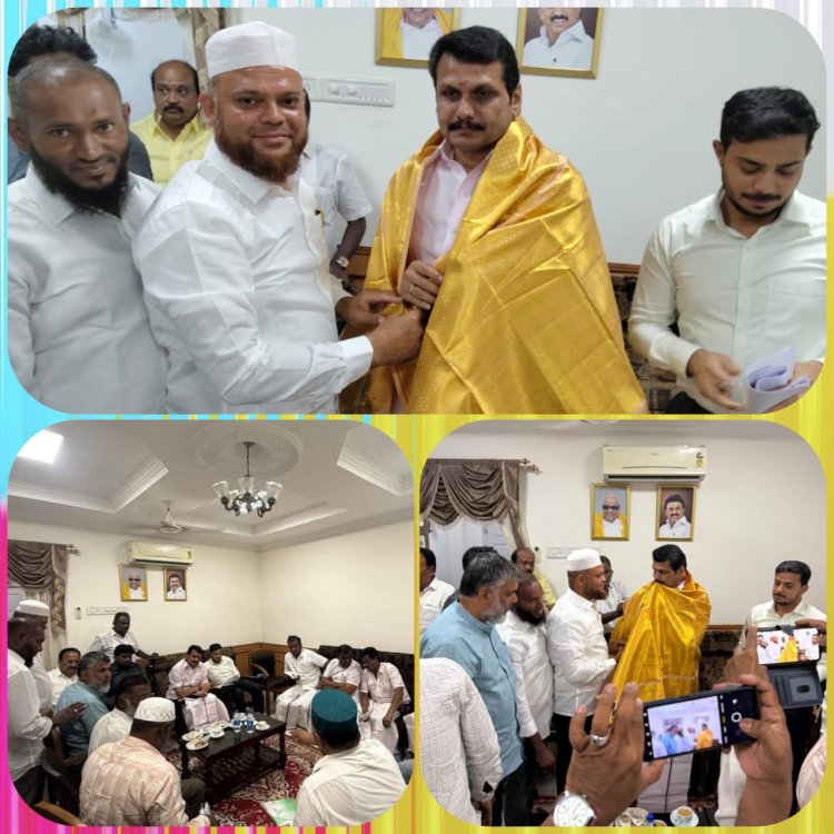 தமுமுக மற்றும் காரமடை காளம்பாளையம் ஆஷுர்கானா நிர்வாகிகள் முன்னாள் அமைச்சர் செந்தில் பாலாஜியுடன் சந்திப்பு.!