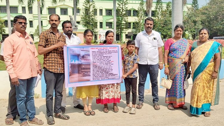 கடையை அபகரித்த கந்து வட்டிக்காரர் மீது நடவடிக்கை எடுக்க மாவட்ட ஆட்சியர் அலுவலகத்தில் பெண் புகார்.!