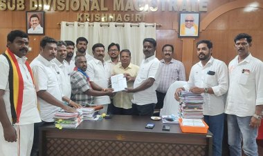 கிருஷ்ணகிரி வருவாய் கோட்டாட்சியர் அலுவலகத்தில், வருவாய் கோட்டாட்சியர் ஷாஜகான், வட்டாட்சியர் ரமேஷ் தலைமையில் அனைத்து கட்சி கூட்டம் நடைபெற்றது.!