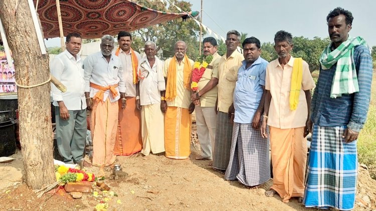 அருள்மிகு ஸ்ரீ வள்ளி தெய்வானை அருள்முருகன் திருக்கோவில் சுற்று சுவர் கட்டுவதற்கான பூமி பூஜை.!