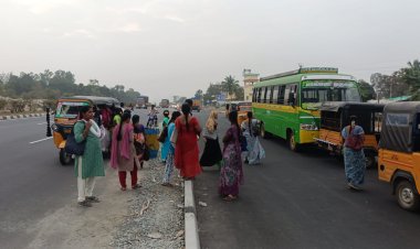 அரசு மருத்துவ கல்லூரி மருத்துவனை பேருந்து நிறுத்தம் முன்பு சிற்றுந்து (மினி பஸ்) ஆட்டோ ஓட்டுனர்களால் சிறைபிடிப்பு.!