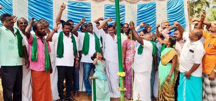 போத்தாபுரம் கிராமத்தில் நடைபெற்ற தமிழக எழுச்சி விவசாயிகள் சங்கத்தின் கொடியேற்று விழா.!