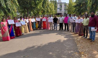 கல்லூரியில்  பணியாற்றும் கௌரவ விரிவுரையாளர்கள் தொடர் போராட்டம். !