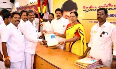 கிருஷ்ணகிரி சட்டமன்ற தொகுதியில் தேமுதிக சார்பில் போட்டியிட தனது விருப்ப மனுவினை தேமுதிக முருகன். !