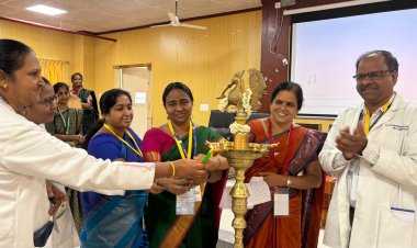 கிருஷ்ணகிரி அரசு மருத்துவக் கல்லூரி மற்றும் மருத்துவமனையில் பணிபுரியும் செவிலியர்களுக்கு செவிலியர் துறை சார்பாக தொடர் கல்வி நிகழ்ச்சி .!