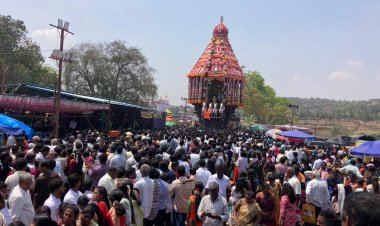 தட்சிண திருப்பதி கோவில் தேரோட்டம் மூன்று மாநில பக்தர்கள் சுவாமி தரிசனம்.!