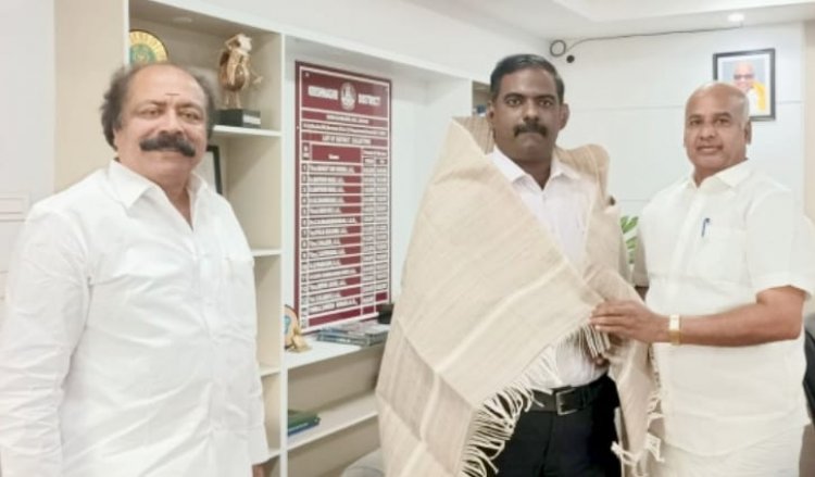 மாவட்ட ஆட்சியரை மரியாதை நிமித்தமாக சந்தித்த காங்கிரஸ் தலைவர் எம்.சி.ரகு. !