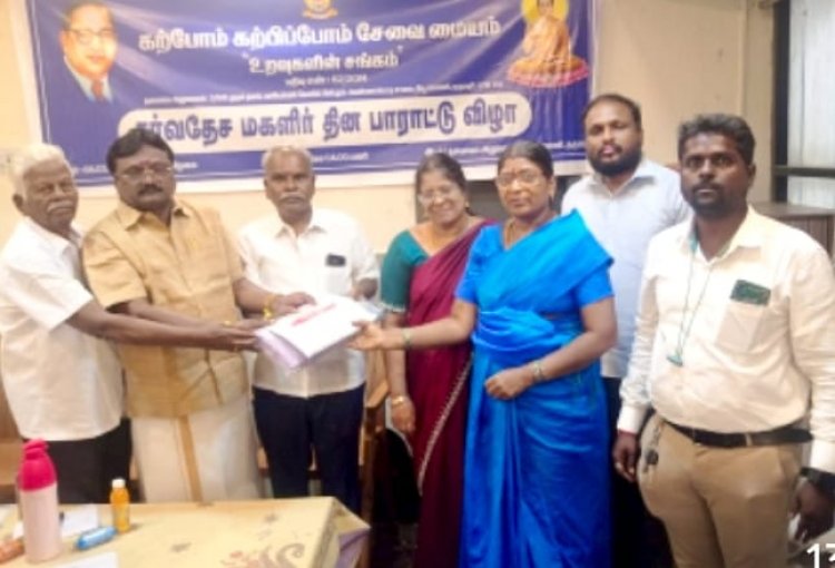 தர்மபுரியில் கற்போம் கற்பிப்போம் சேவை மையம் சார்பில் மகளிர் தின விழா தலைவர் பி.சி.சேகர்  தலைமையில் நடைபெற்றது.!